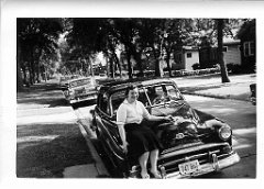 71 1958 - Jean on Bob's car